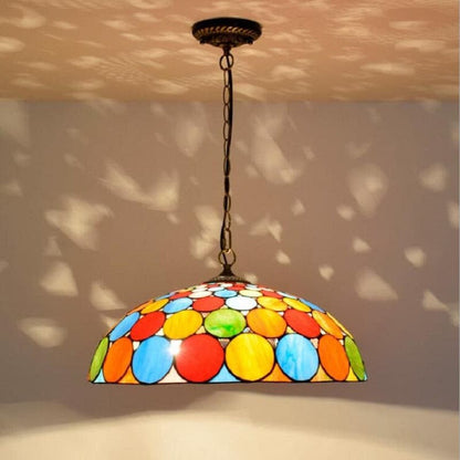 Pendant Light Retro Tiffany Style Stained Glass Hanging Lamps