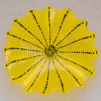 Hand Bowls Glass Yellow Murano Art Glass Wall Decor Plate D12inches