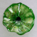 Hand Bowls Glass Green Dot Murano Art Glass Wall Decor Plate D12inches