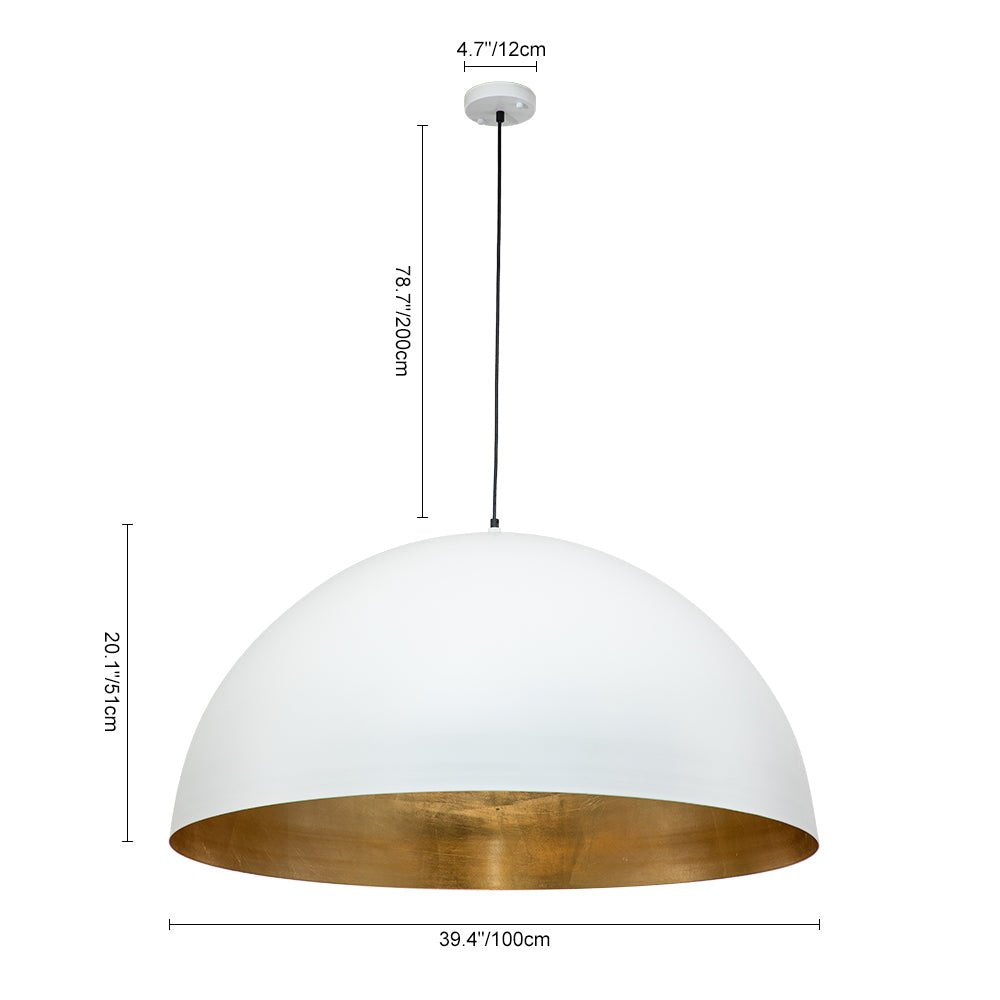 Oversized Metal Dome Pendant Light