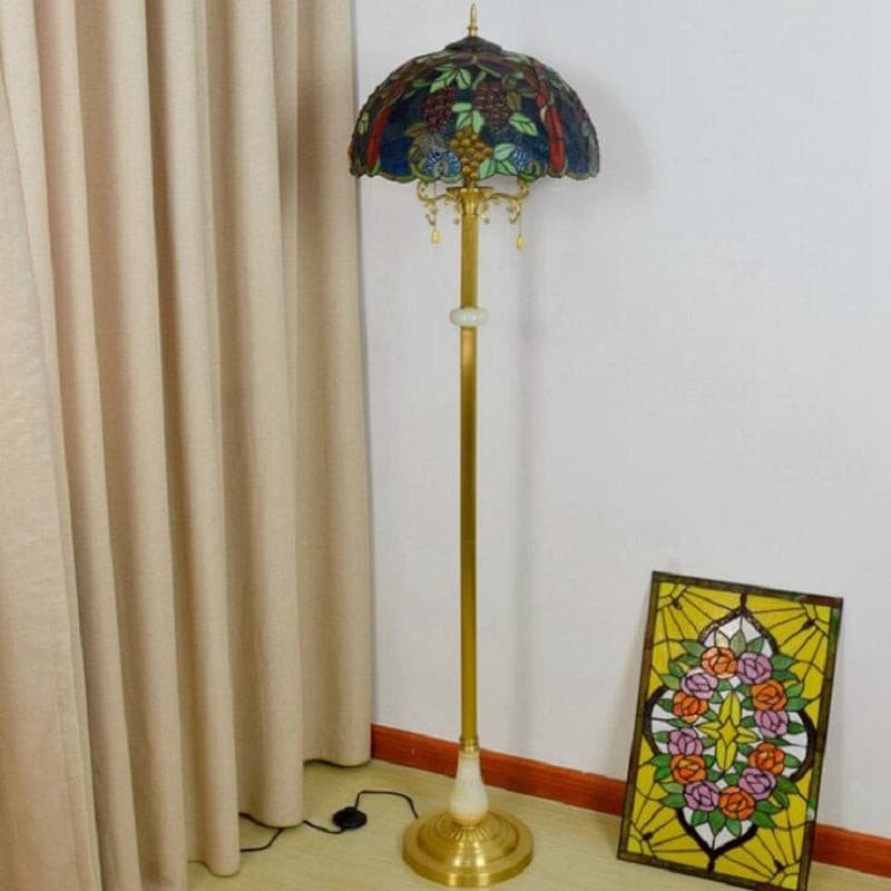 Handmade Art Nouveau style stained glass lighting fixture