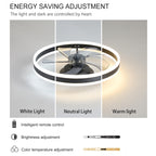 19.7 in. White Dimmable LED Downrod Mount Standard Ceiling Fan with Remote Control, 6 Adjustable Wind Speeds
