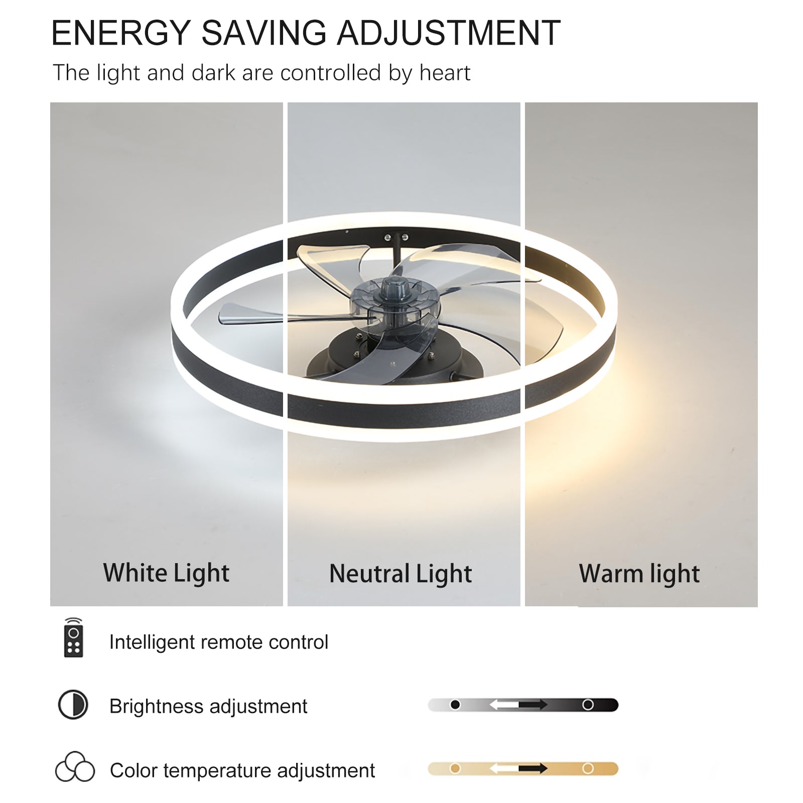 19.7 in. White Dimmable LED Downrod Mount Standard Ceiling Fan with Remote Control, 6 Adjustable Wind Speeds