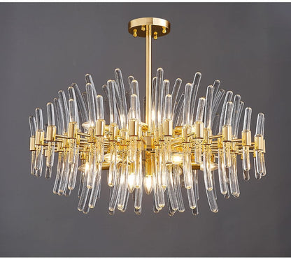 Summer In Santorini  Modern Chandelier Semi-Flushed Crystal Pendants Elbow Tube