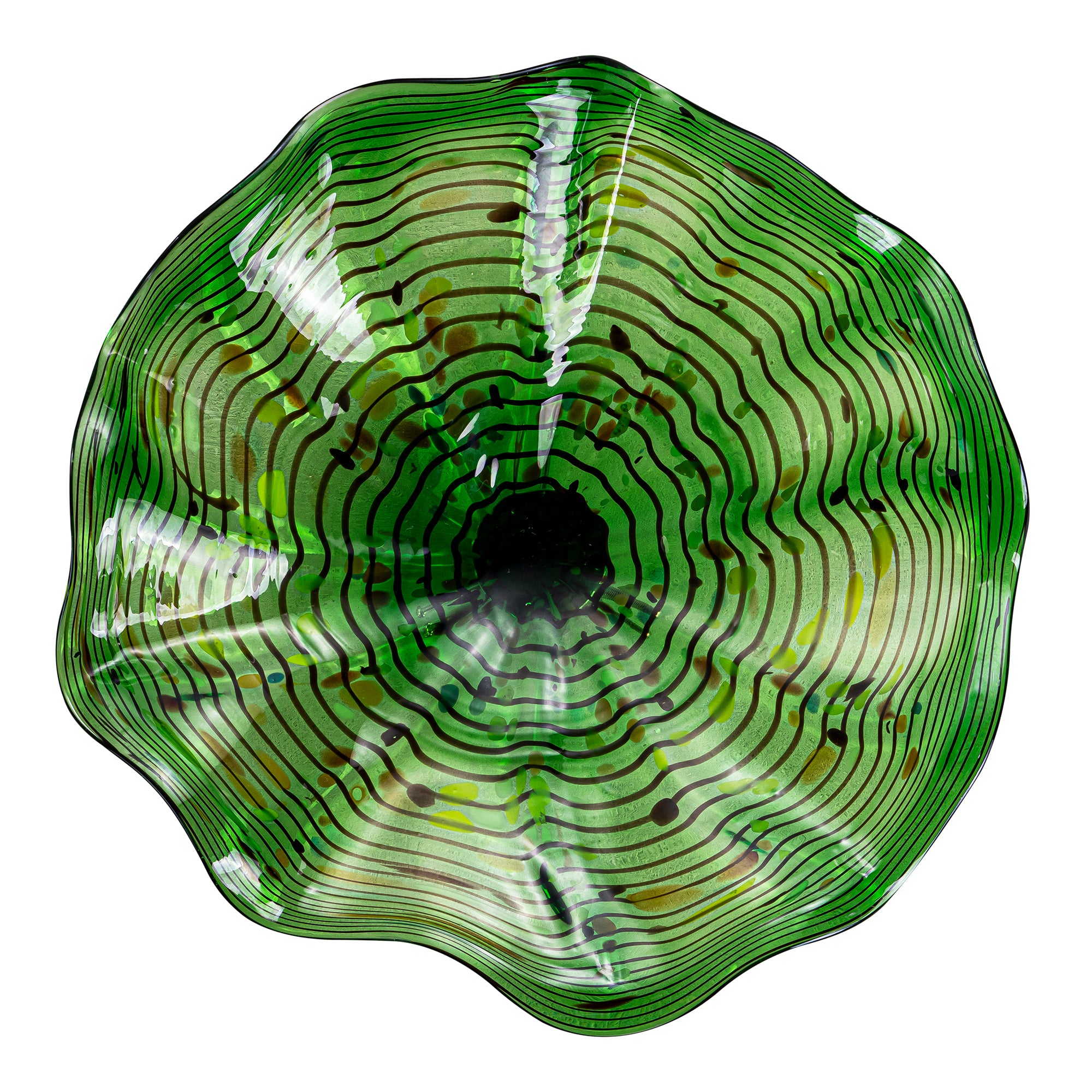 Hand Bowls Glass Green Dot Murano Art Glass Wall Decor Plate D12inches