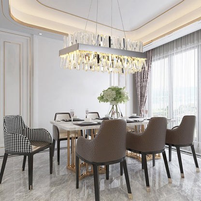 Modern Chandelier Clear Crystal Stainless Steel Lighting Fixture For Bedroom