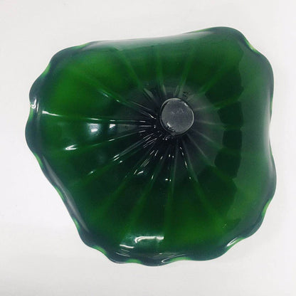 Hand Blown Murano Glass Wall Plates Green Color D12Inches