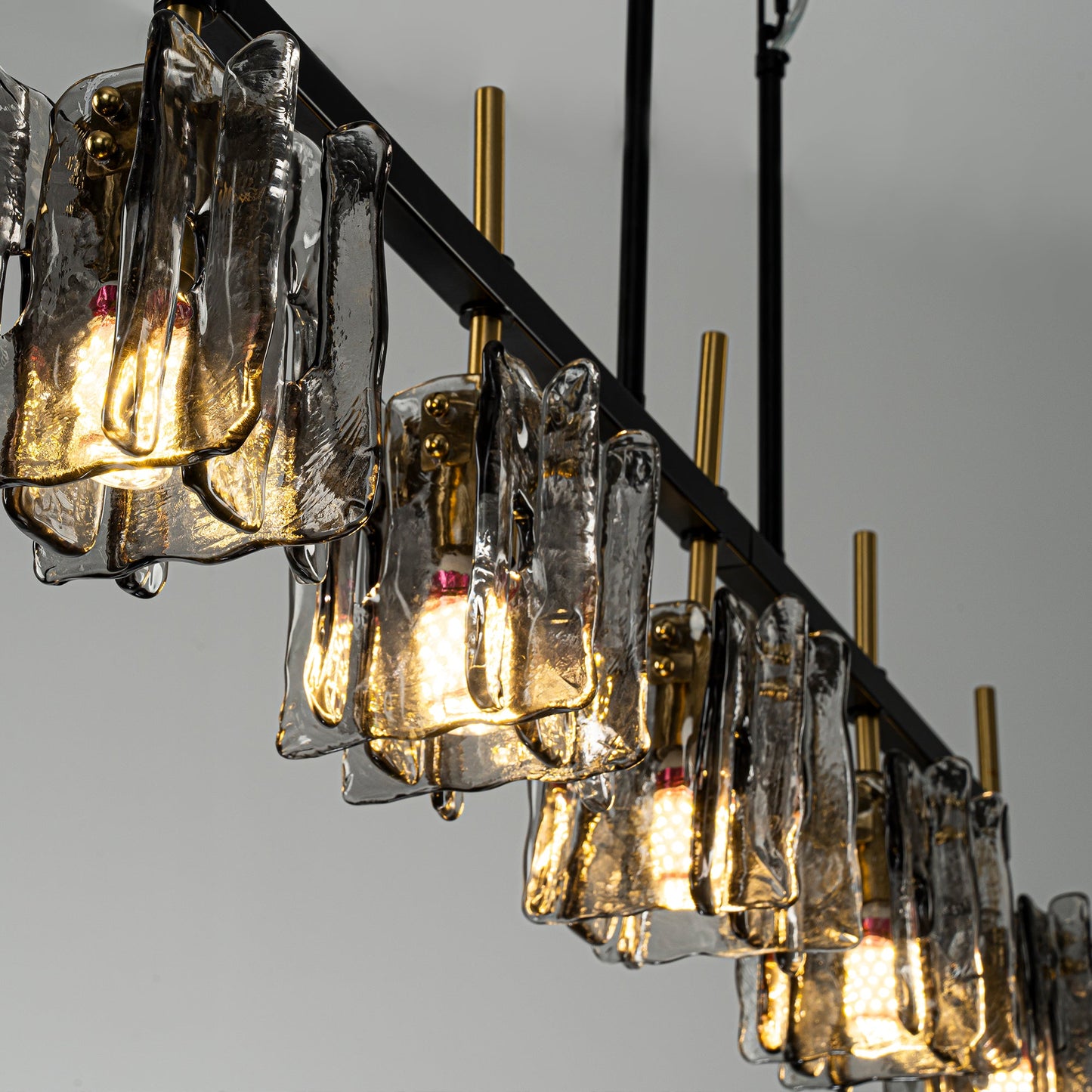 Modern Tucana 5-Light Kitchen Island Glass Pendant Light Black Echonalyri Dining Chandeliers Brushed Nicke Hanging lamp