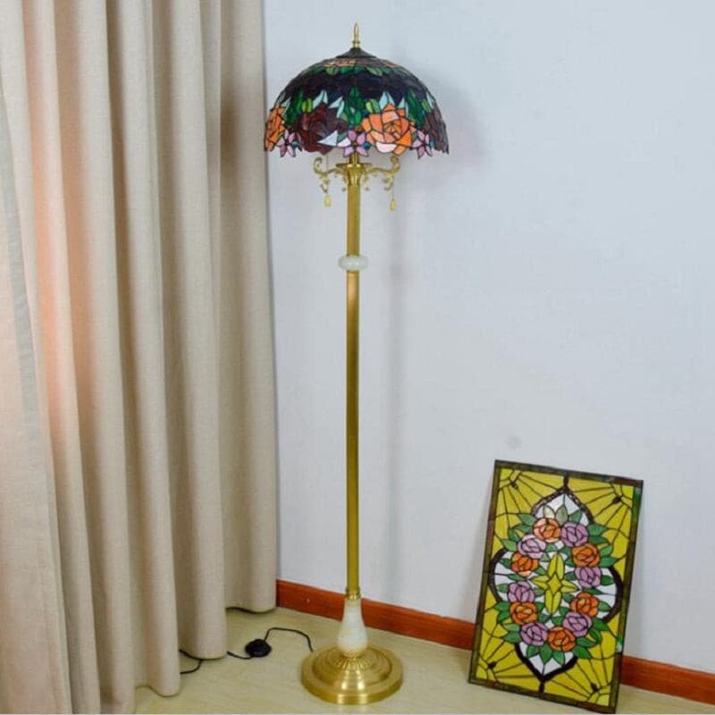 Floor Lamp Tiffany Style Stained Glass Lamp Shade Living Room Decor