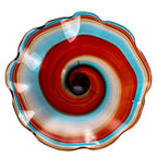 Hand Bowls Glass Red Cyan Blue Kaleidoscope Murano Art Glass Wall Decor Plate D12inches