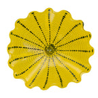 Hand Bowls Glass Yellow Murano Art Glass Wall Decor Plate D12inches