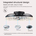 20 in. Indoor Black Ceiling Fans with Lights and Remote, 6CCT Dimmable Low Profile Ceiling Fan with Light