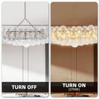 Bubbles Chandelier Talia Style Ribbed Clear Globes Rectangular Shape