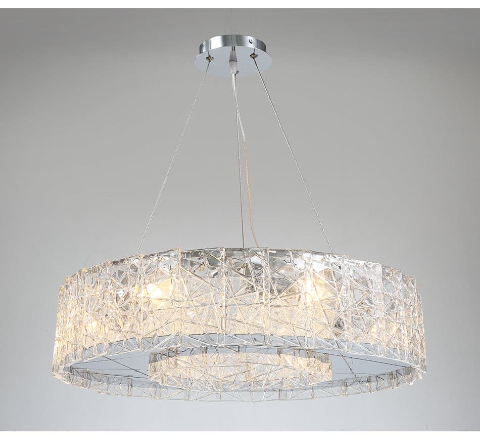 Modern Chandelier Stainless steel Clear Glass LED Bulbs For Living Room And Dining Room-Longree