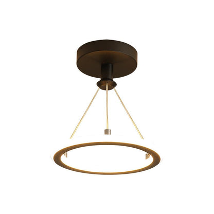 Modern Ceiling Light Round LED In Circle Flush Mount Remote Control-Longree