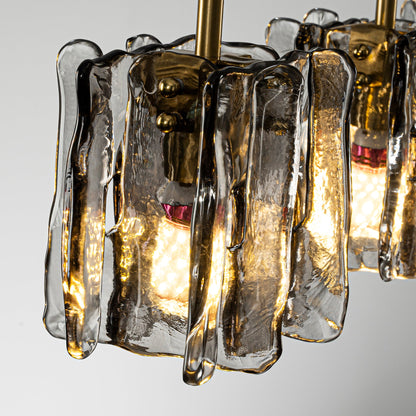 Modern Tucana 5-Light Kitchen Island Glass Pendant Light Black Echonalyri Dining Chandeliers Brushed Nicke Hanging lamp