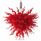Chihuly Style Blown Glass Chandelier Red Color Art Glass Pendant Hanging Light