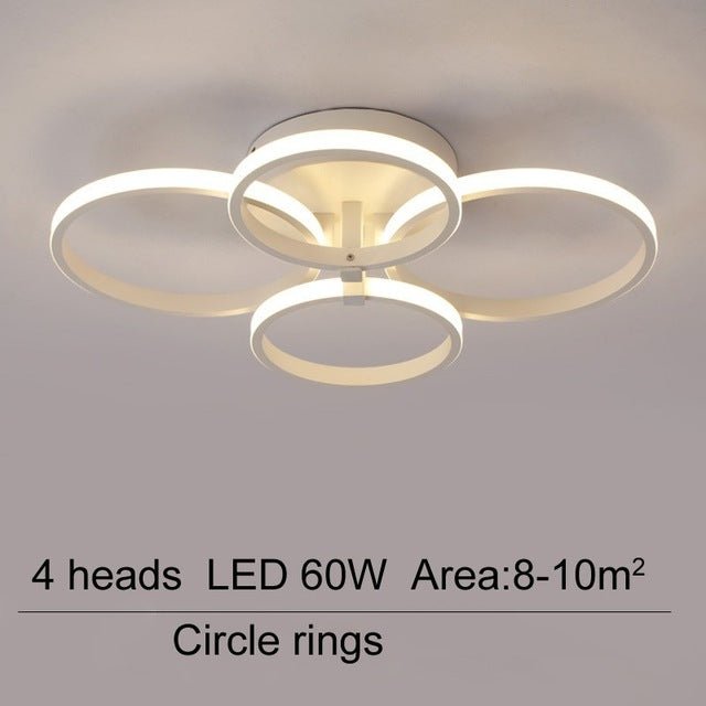 Modern Geometric Led Flush Mount Dimmable Chandelier 