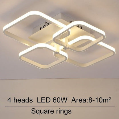 Modern Geometric Led Flush Mount Dimmable Chandelier 
