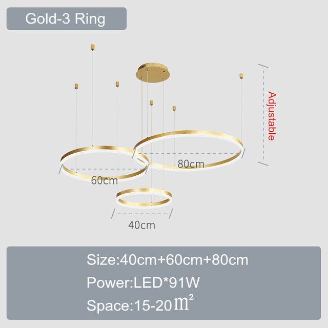 Modern Round Tiered LED Hanging lamp Chandelie