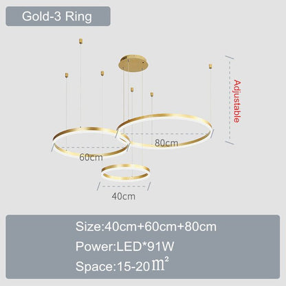 Modern Round Tiered LED Hanging lamp Chandelie