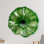 Hand Bowls Glass Green Dot Murano Art Glass Wall Decor Plate D12inches
