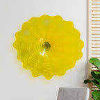 Hand Bowls Glass Yellow Murano Art Glass Wall Decor Plate D12inches