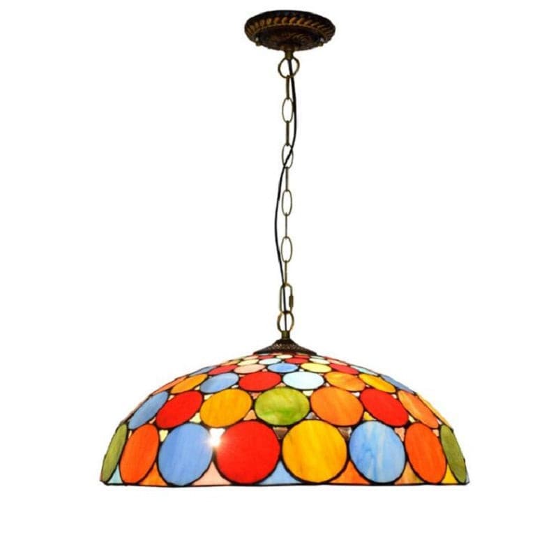 Pendant Light Retro Tiffany Style Stained Glass Hanging Light