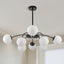 Modern Bubble Globe Chandelier – Black Frame Frosted Glass Pendant Ceiling Light