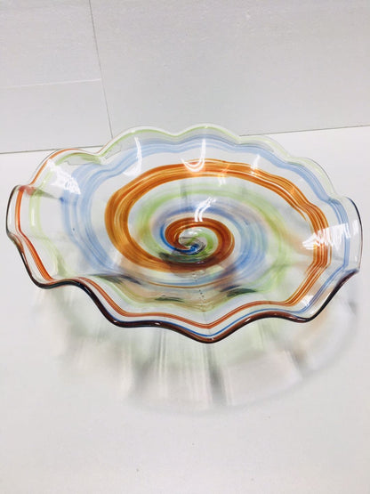 Hand Blown Murano Glass Wall Plates Multi Colors D12Inches