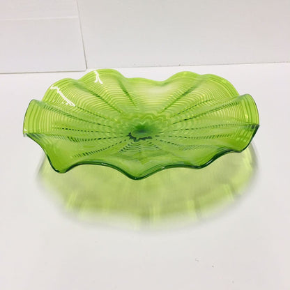 Hand Blown Murano Glass Wall Plates Green Color D12Inches