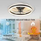 19.7 in. White Dimmable LED Downrod Mount Standard Ceiling Fan with Remote Control, 6 Adjustable Wind Speeds