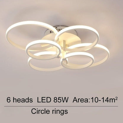 Modern Geometric Led Flush Mount Dimmable Chandelier 