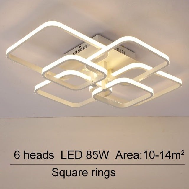 Modern Geometric Led Flush Mount Dimmable Chandelier 