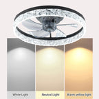 20 in. Indoor Black Ceiling Fans with Lights and Remote, 6CCT Dimmable Low Profile Ceiling Fan with Light