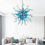 Chihly Style Blown Glass Chandelier | Luxury Heart-Shaped Blue Art Lighting