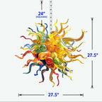 Chihly Style Crayons Exploding Blown Glass Chandelier Art Glass Pendant Hanging Light
