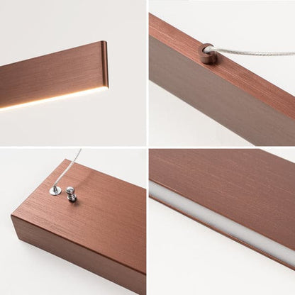  Linear LED Strip Pendant Recessed Into Aluminum 