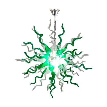 High-resolution shot of the LR1481 model showcasing the lustrous finish and high-quality craftsmanship of the green glass elements.