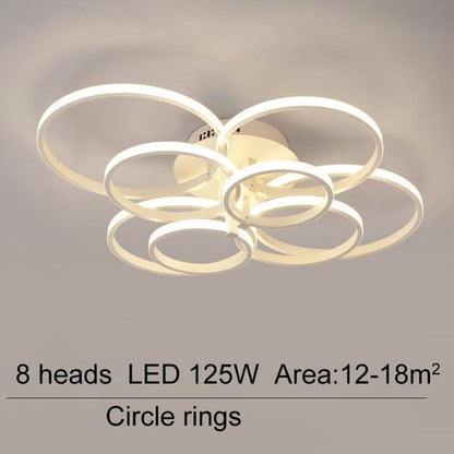 Modern Geometric Led Flush Mount Dimmable Chandelier 