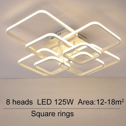 Modern Geometric Led Flush Mount Dimmable Chandelier 