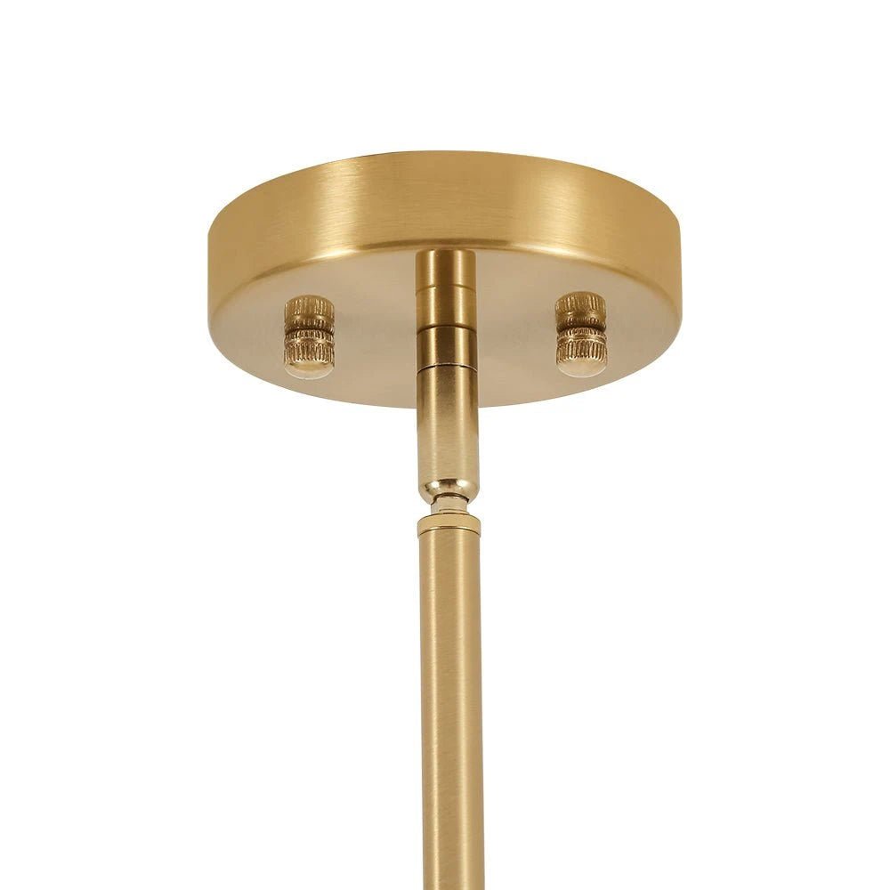 9-Light Goose Arm Opal Glass Bubble Tiered Chandelier Modern Brass Globe Ceiling Light Fixture - BeyPan