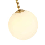 9-Light Goose Arm Opal Glass Bubble Tiered Chandelier Modern Brass Globe Ceiling Light Fixture - BeyPan