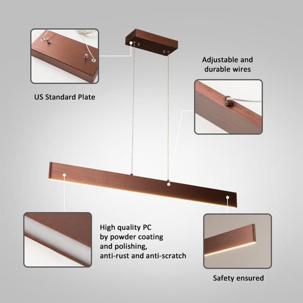  Linear LED Strip Pendant Recessed Into Aluminum 