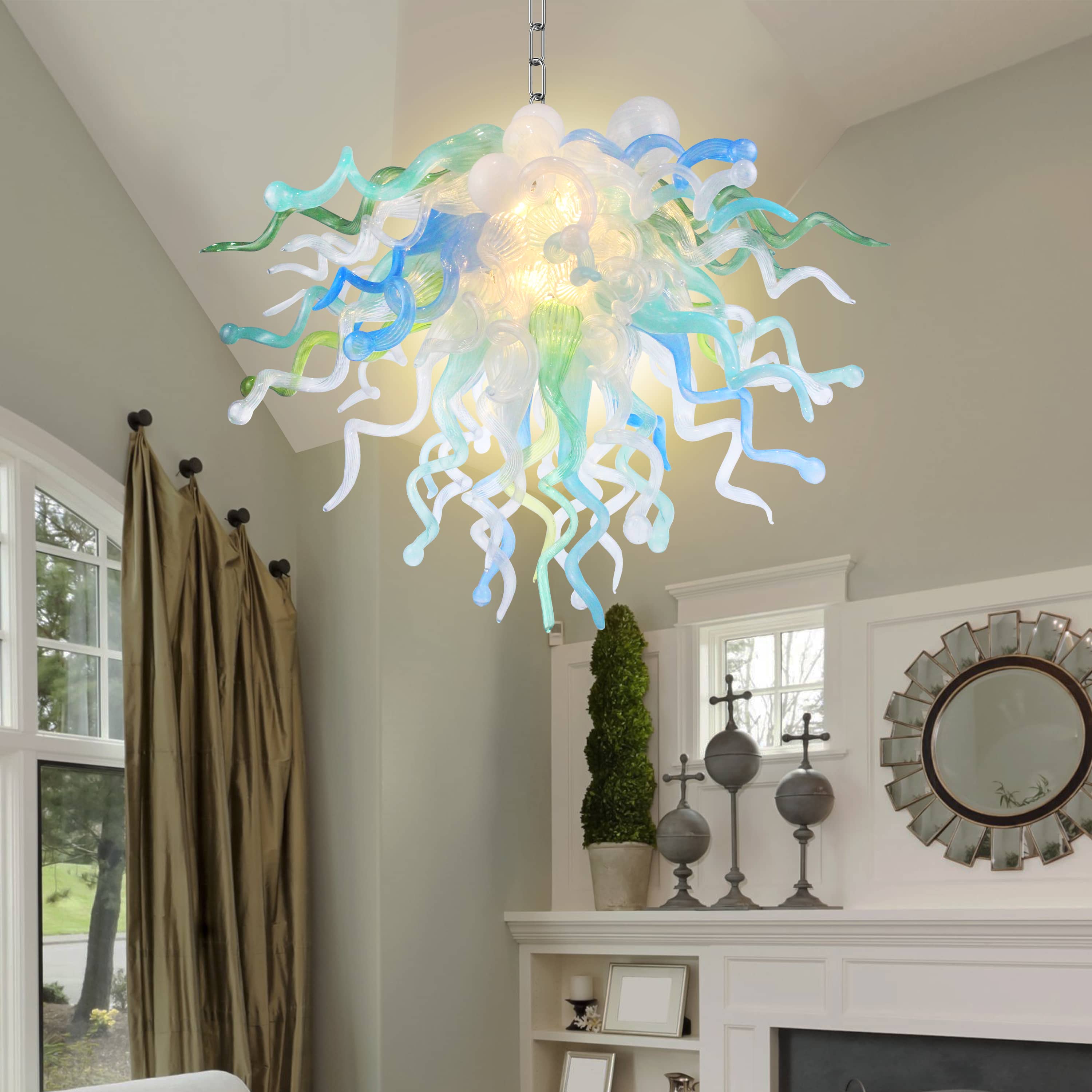 Modern Style Blown Glass Chandelier Fresh Glow Zweitbild