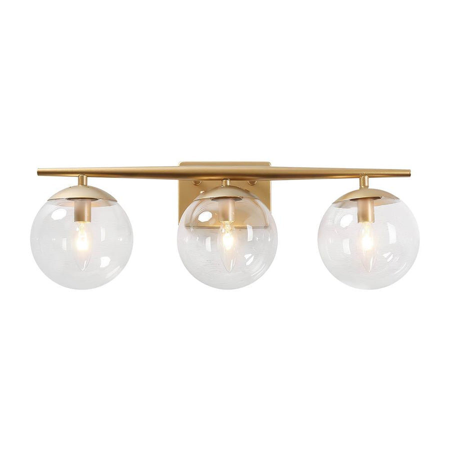 Bubbles Wall Lamp Three Lights Clear Glass Globe Shade