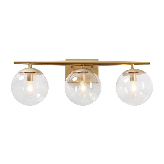 Bubbles Wall Lamp Three Lights Clear Glass Globe Shade