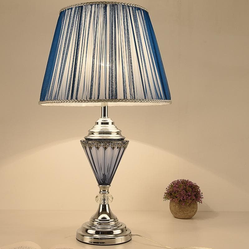 Luxury crystal and chrome bedside lamp for contemporary decor
