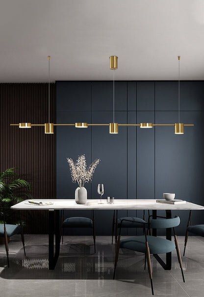 Modern Linear Brunch Chandelier Dimmable Hanging Lamp