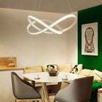 Modern white twisted LED chandelier for dining room